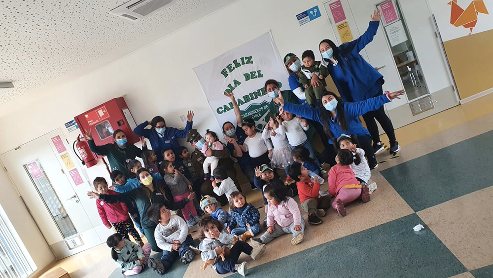 Jardines infantiles de la Junji celebraron el Día del Carabinero